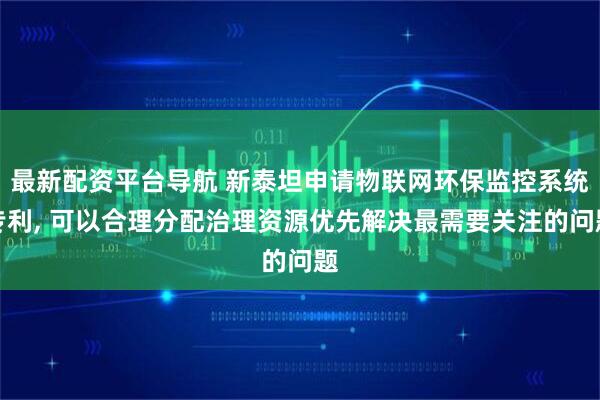 最新配资平台导航 新泰坦申请物联网环保监控系统专利, 可以合理分配治理资源优先解决最需要关注的问题