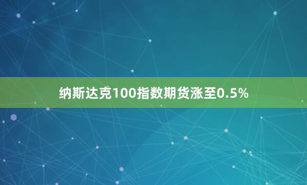 纳斯达克100指数期货涨至0.5%